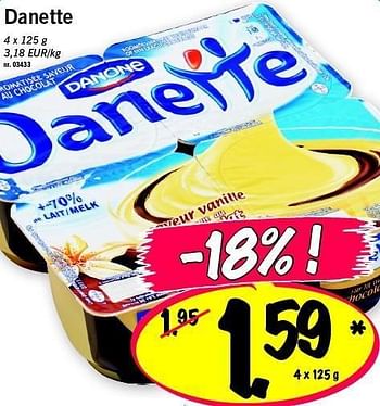 Promotions Danette - Danone - Valide de 17/03/2011 à 19/03/2011 chez Lidl