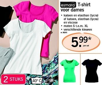 Promoties T-shirt voor dames - Esmara - Geldig van 21/03/2011 tot 26/03/2011 bij Lidl