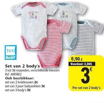 Promotion Carrefour Set Van 2 Body S Tex Baby Bebe Et Grossesse Valide Jusqua 4 Promobutler