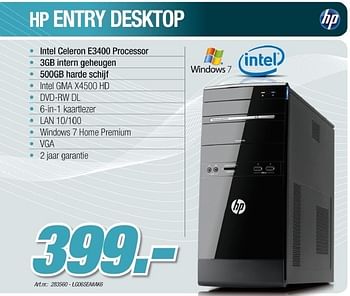 Promoties Entry desktop - HP - Geldig van 23/03/2011 tot 16/04/2011 bij Auva