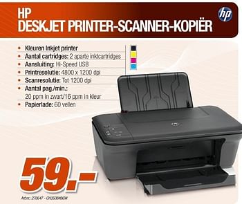 Promoties Deskjet printer-scanner-kopier - HP - Geldig van 23/03/2011 tot 16/04/2011 bij Auva
