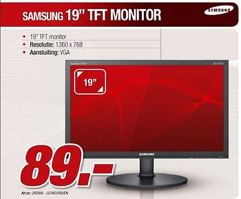 Promotions Tft monitor - Samsung - Valide de 23/03/2011 à 16/04/2011 chez Auva