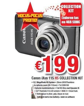 Promoties Hs collection kit - Canon - Geldig van 25/03/2011 tot 30/04/2011 bij Top Camera