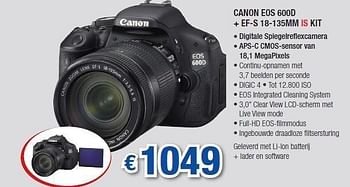 Promoties Digitale spiegelreflexcamera - Canon - Geldig van 25/03/2011 tot 30/04/2011 bij Top Camera