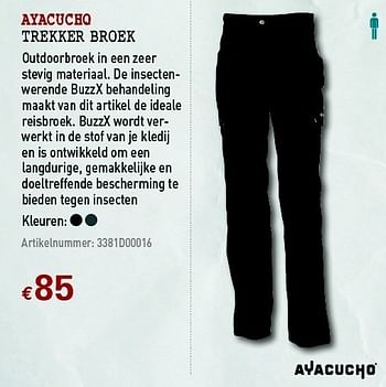 Promoties Trekker broek - AYACUCHO - Geldig van 30/03/2011 tot 17/04/2011 bij A.S.Adventure