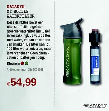 Promoties My bottle waterfilter - Katadyn - Geldig van 30/03/2011 tot 17/04/2011 bij A.S.Adventure