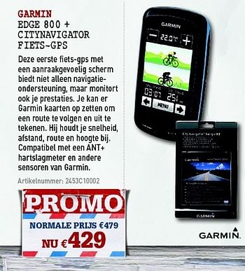 Promoties Edge 800 + citynavigator fiets-gps - Garmin - Geldig van 30/03/2011 tot 17/04/2011 bij A.S.Adventure