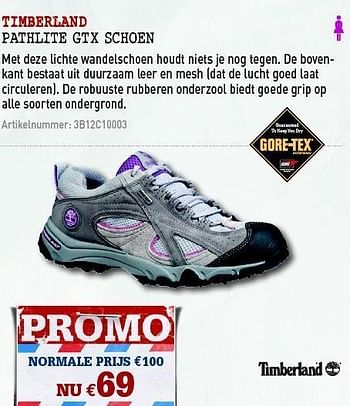 Promoties Pathlite gtx schoen - Timberland - Geldig van 30/03/2011 tot 17/04/2011 bij A.S.Adventure