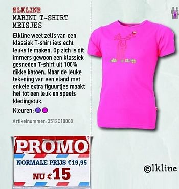 Promoties Marini t-shirt meisjes - Elkline - Geldig van 30/03/2011 tot 17/04/2011 bij A.S.Adventure