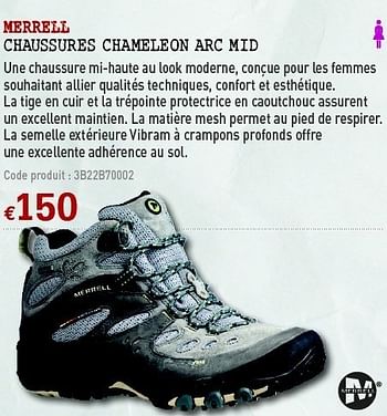 Promoties Chaussures chameleon arc mid - Merrel - Geldig van 30/03/2011 tot 17/04/2011 bij A.S.Adventure