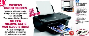 Promotions All-in-one-printer deskjet 2050 - HP - Valide de 31/03/2011 à 02/04/2011 chez Lidl