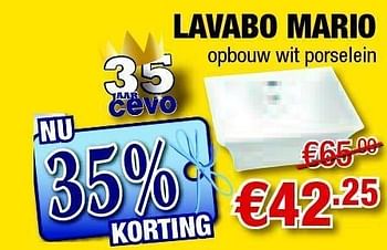 Promoties Lavabo mario - Huismerk - Cevo - Geldig van 31/03/2011 tot 14/04/2011 bij Cevo Market
