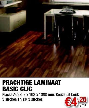 Promoties Prachtige laminaat basic clic - Huismerk - Cevo - Geldig van 31/03/2011 tot 14/04/2011 bij Cevo Market