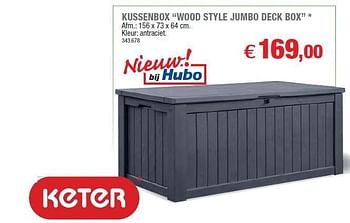 bijeenkomst premie bord Keter Kussenbox wood style jumbo deck box - Promotie bij Hubo