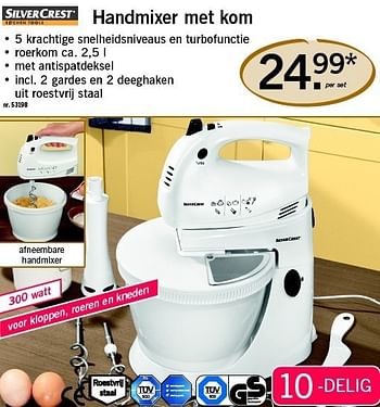 Promoties Handmixer met kom - SilverCrest - Geldig van 07/04/2011 tot 09/04/2011 bij Lidl