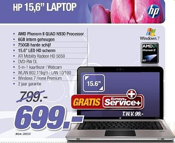 Promotions Laptop - HP - Valide de 16/04/2011 à 17/05/2011 chez Auva