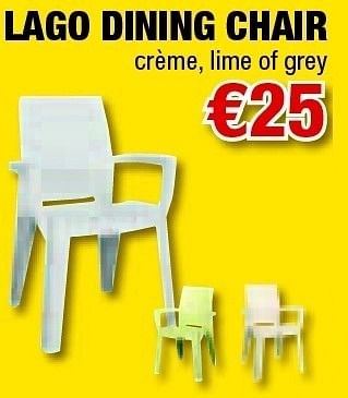 Promoties Lago dining chair - Huismerk - Cevo - Geldig van 21/04/2011 tot 04/05/2011 bij Cevo Market