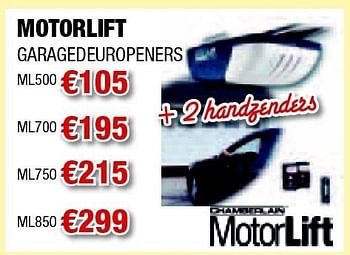 Promoties Garagedeuropeners - MotorLift - Geldig van 21/04/2011 tot 04/05/2011 bij Cevo Market