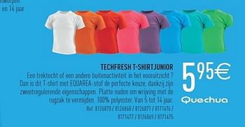 Promoties Techfresh t-shirtjunior - Quechua - Geldig van 23/04/2011 tot 14/05/2011 bij Decathlon