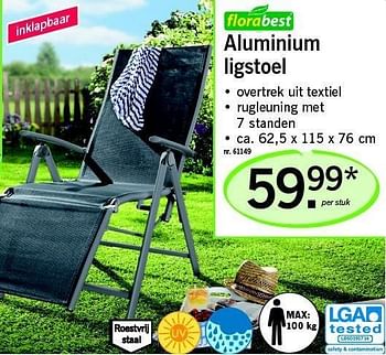 Promotions Aluminium ligstoel - Flora  Best - Valide de 26/04/2011 à 30/04/2011 chez Lidl