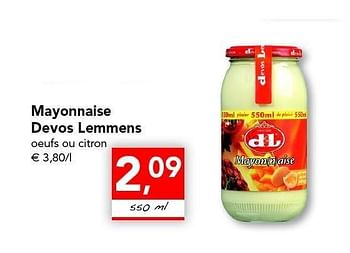 Promotions Mayonnaise - Devos Lemmens - Valide de 28/04/2011 à 07/05/2011 chez Supra
