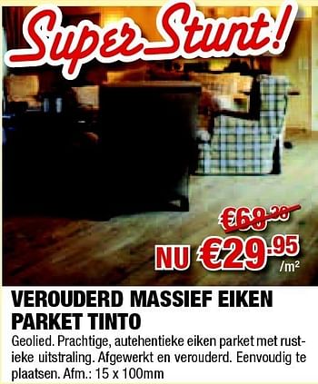 Promoties Verouderd massief eiken parket tinto - Huismerk - Cevo - Geldig van 28/04/2011 tot 11/05/2011 bij Cevo Market