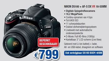 Promoties Digitale spiegelreflexcamera - Nikon - Geldig van 01/05/2011 tot 31/05/2011 bij Top Camera