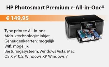 Promoties Photosmart premium e-all-in-one - HP - Geldig van 01/05/2011 tot 31/05/2011 bij DMDNet