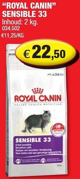 Promoties Sensible 33 - Royal Canin - Geldig van 04/05/2011 tot 22/05/2011 bij Hubo