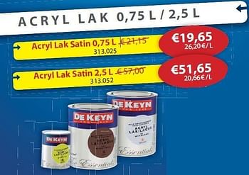 Promoties Acryl lak satin - De keyn - Geldig van 04/05/2011 tot 22/05/2011 bij Hubo