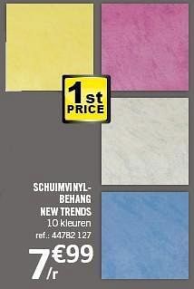 Promoties Schuimvinylbehang new trends - Huismerk - Home Market - Geldig van 04/05/2011 tot 30/05/2011 bij Home Market