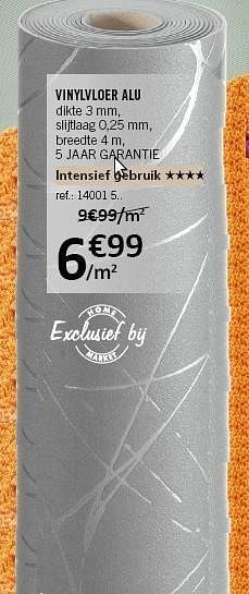 Promoties Vinylvloer alu - Huismerk - Home Market - Geldig van 04/05/2011 tot 30/05/2011 bij Home Market