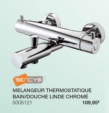 Promotions Melangeur thermostatique bain-douche linde chromé - Sencys - Valide de 05/05/2011 à 31/08/2011 chez BricoPlanit