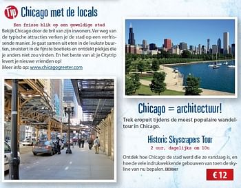 Promoties Chicago met de locals - Huismerk Connections - Geldig van 10/05/2011 tot 31/12/2011 bij Connections