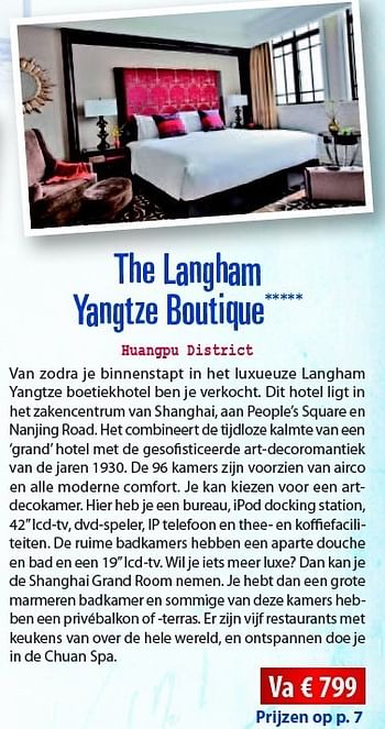 Promoties The langham yangtze boutique - Huismerk Connections - Geldig van 10/05/2011 tot 31/12/2011 bij Connections