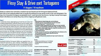 Promoties Flexy stay & drive met tortuguero - Huismerk Connections - Geldig van 10/05/2011 tot 31/10/2011 bij Connections