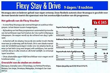 Promoties Flexy stay & drive - Huismerk Connections - Geldig van 10/05/2011 tot 31/10/2011 bij Connections