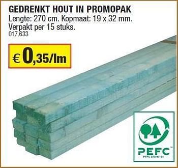 Ijdelheid zweep pantoffel Huismerk - Hubo Gedrenkt hout in promopak - Promotie bij Hubo