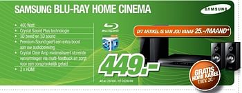 Promotions Blu-ray home cinema - Samsung - Valide de 12/05/2011 à 21/06/2011 chez Auva