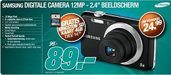 Promotions Digitale camera - Samsung - Valide de 12/05/2011 à 21/06/2011 chez Auva
