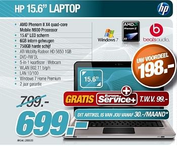 Promoties Laptop - HP - Geldig van 12/05/2011 tot 21/06/2011 bij Auva