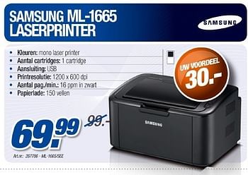 Promotions Laserprinter - Samsung - Valide de 12/05/2011 à 21/06/2011 chez Auva