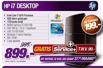 Promoties I7 desktop - HP - Geldig van 12/05/2011 tot 21/06/2011 bij Auva