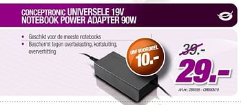 Promoties Universele notebook power adapter - Conceptronic - Geldig van 12/05/2011 tot 21/06/2011 bij Auva