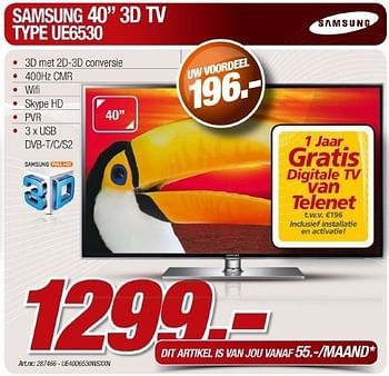 Promoties 3d tv type - Samsung - Geldig van 12/05/2011 tot 21/06/2011 bij Auva