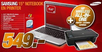 Promoties Notebook en printer - Samsung - Geldig van 18/05/2011 tot 21/06/2011 bij PC Center