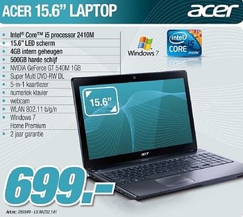 Promoties Laptop - Acer - Geldig van 18/05/2011 tot 21/06/2011 bij PC Center