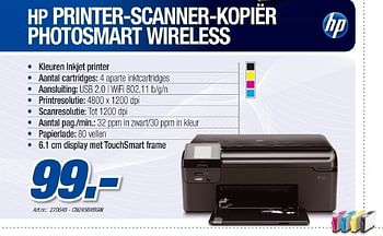 Promoties Printer scanner kopier photosmart wireless - Canon - Geldig van 18/05/2011 tot 21/06/2011 bij PC Center