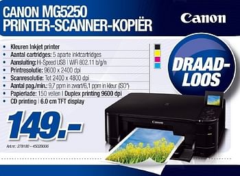 Promoties Printer scanner kopier - Canon - Geldig van 18/05/2011 tot 21/06/2011 bij PC Center