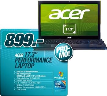 Promoties Performance laptop - Acer - Geldig van 18/05/2011 tot 21/06/2011 bij VCD